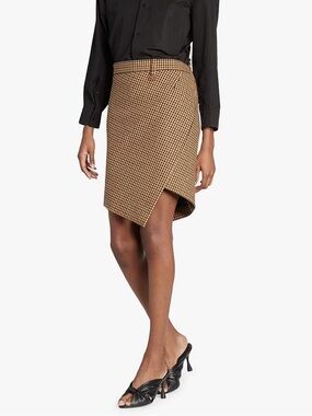 Balenciaga Brown Asymmetrical Wrap Midi Skirt